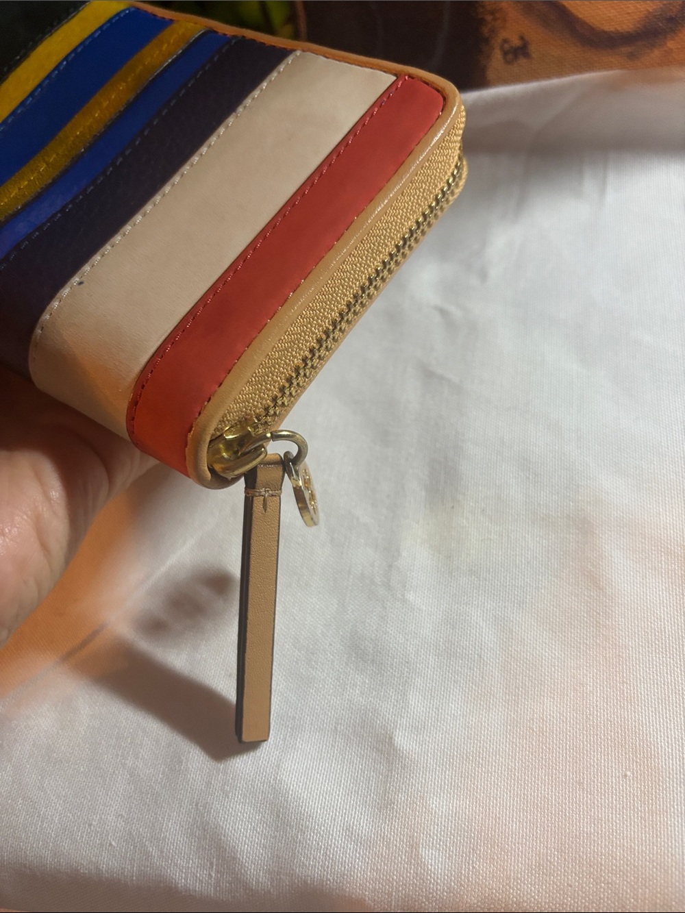 Tory Burch Multicolor Striped Leather Zip Wallet - Picture 6 of 17